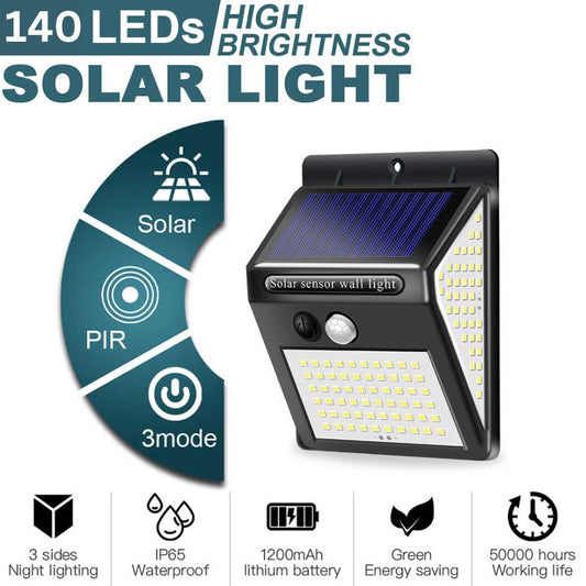 140 LED - Solar Wall Lights