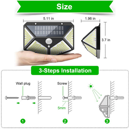 Solar Led Lamp - 3Modes 180Led