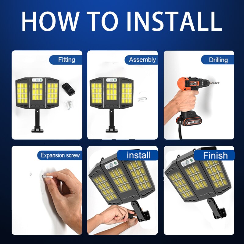 3-Heads Solar Led System