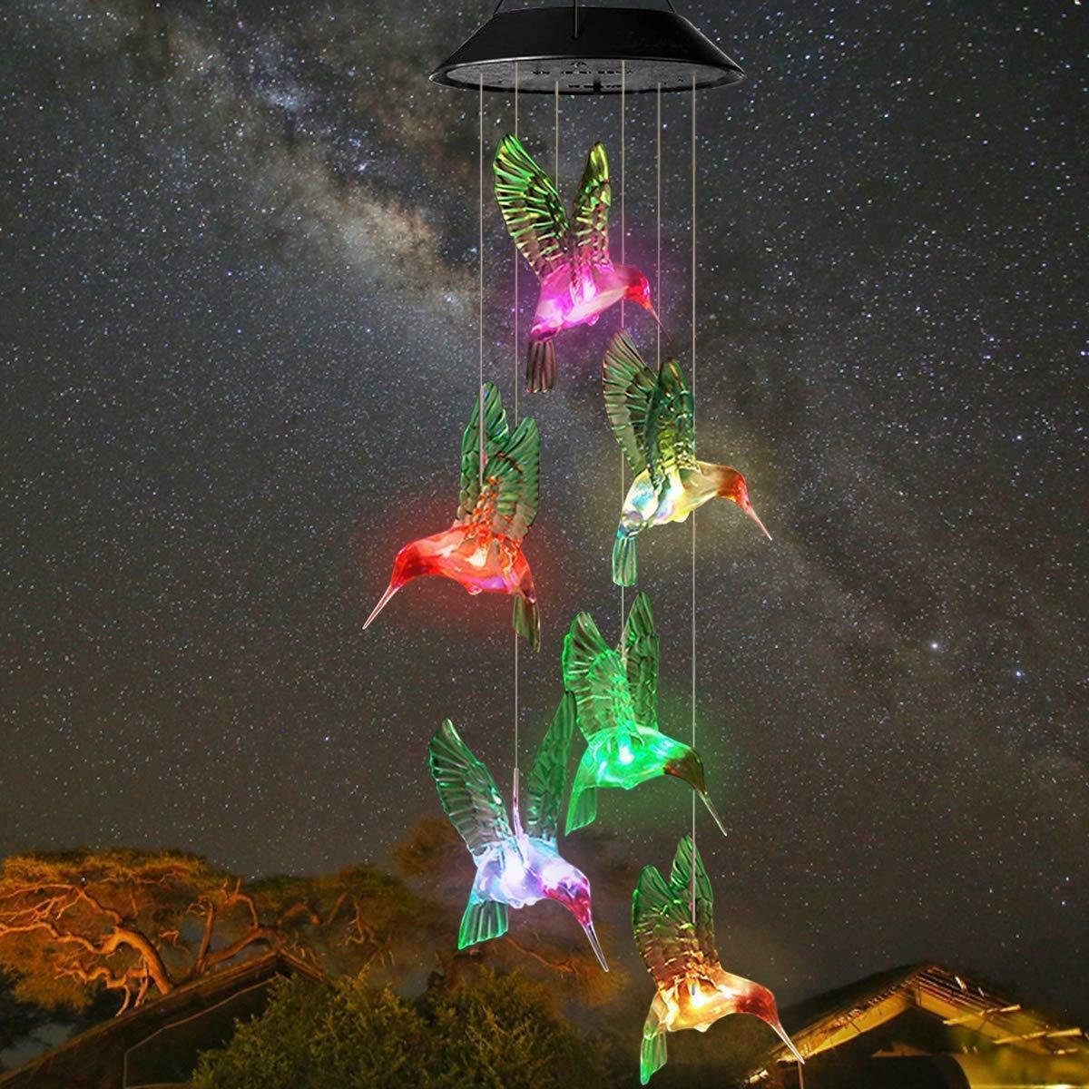 Solar-Powered Hummingbird Lights