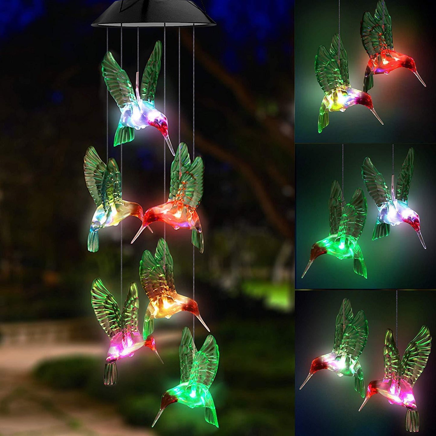 Solar-Powered Hummingbird Lights